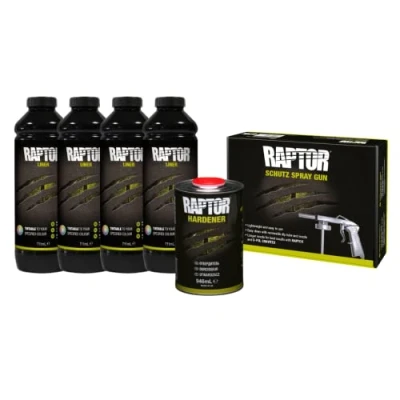 Afbeelding van Raptor Set van 4 flessen (kleurbaar), 3,79 liter + standaard toepassingspistool