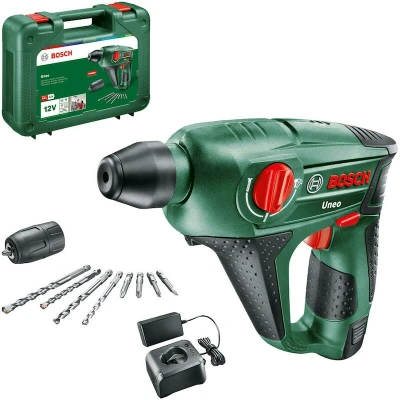 Afbeelding van Bosch Home and Garden 060398400D SDS Quick Accu boorhamer 12 V 2.0 Ah Li ion Incl. accu, accessoires, koffer