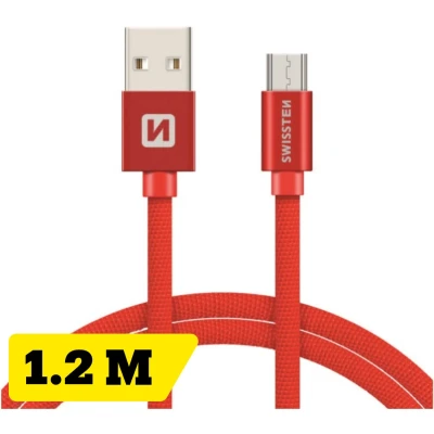 Afbeelding van Swissten Micro USB naar kabel 1.2M Rood