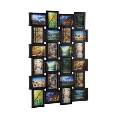 Afbeelding van Relaxdays Fotolijst 24 Foto‘s Fotocollage 59 x 86 cm Zwart Kunststof