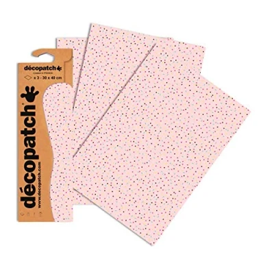 Afbeelding van Décopatch C681O een zakje met 3 vellen bedrukt papier, 30 x 40 cm, stukjes