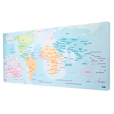 Afbeelding van World Map V2 Muismat Bureaumat XL