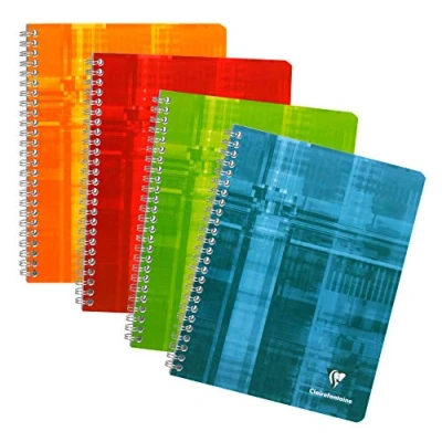 Afbeelding van Clairefontaine Spiraalblok, 17 x 22 cm, geruit, 90 g, vellen, verschillende kleuren, 5 stuks
