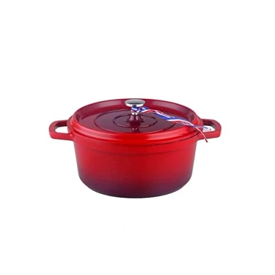 Afbeelding van KAMBERG Stoofpan Ø 16 cm rond gevlamd rood gegoten aluminium steencoating voor alle warmtebronnen inclusief inductie PFOA vrij