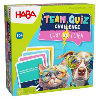 Afbeelding van Haba !!! Jeu Team Quiz Challenge Chat vs. chien (Frans) = Duits 2010894001 Nederlands 2010894003.
