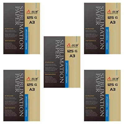 Afbeelding van A SUB 500 vellen sublimatiepapier, DIN A3, 297 x 420 mm, 125 g/m², compatibel met EPSON SAWGRASS RICOH Brother