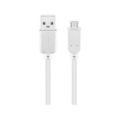 Afbeelding van USB Micro B naar A kabel USB2.0 tot 1A / wit 3 meter