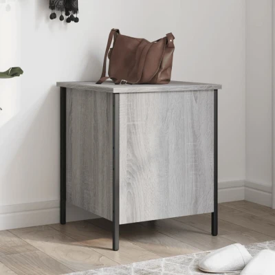 Afbeelding van Opbergbankje 40x42,5x50 cm bewerkt hout grijs sonoma eikenkleur