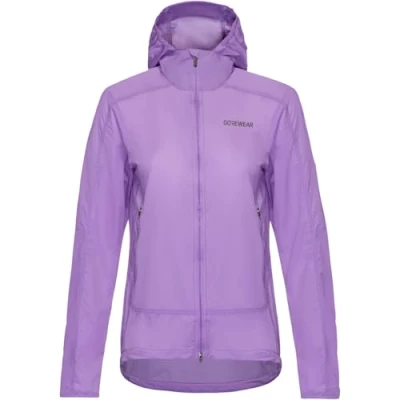 Afbeelding van Gore Fernflow Wind Hooded Jacket Dames maat L Paars