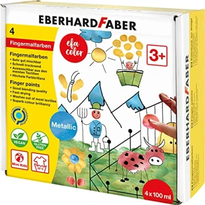 Afbeelding van Vingerverfset metallic Eberhard Faber 4x100ml