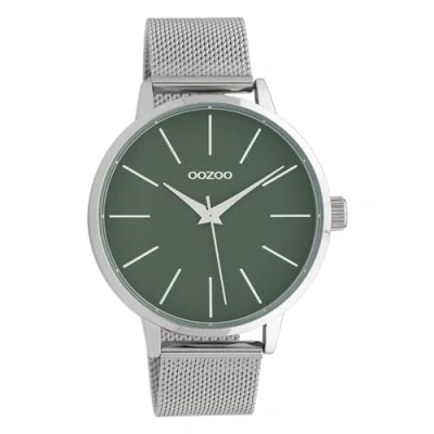 Afbeelding van OOZOO Timepieces zilverkleurige horloge met metalen mesh armband C10006
