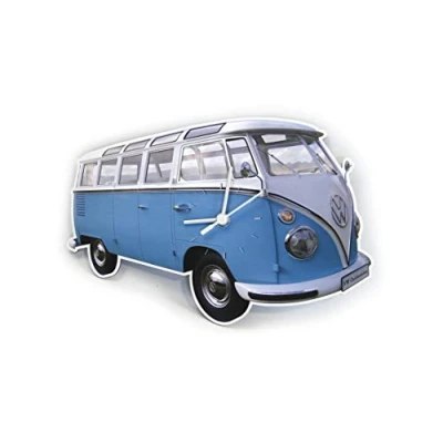 Afbeelding van Brisa Wandklok Volkswagen T1 bus Bulli Kleur Blauw