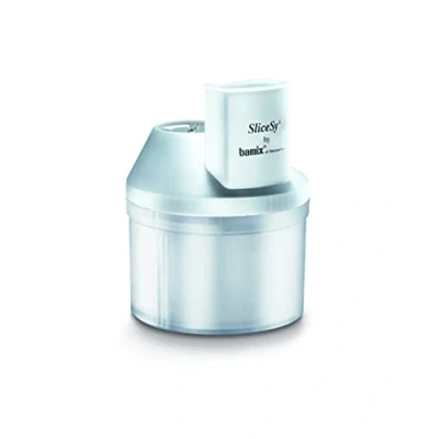 Afbeelding van bamix SliceSy accessoires voor alle staafmixers vanaf 180 W, met 5 messen, veelzijdige handmixer snijden, malen en hakken, wit
