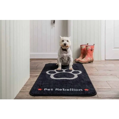 Afbeelding van Pet Rebellion Droogloopmat Stop Muddy Paws Zwart
