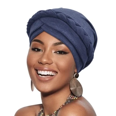 Afbeelding van DRESHOW Winterhoeden voor dames, balaclava gebreide beanie schedel pet met trekkoord hoed sjaal capuchon, 1 st twisted braid: bloem 66 32