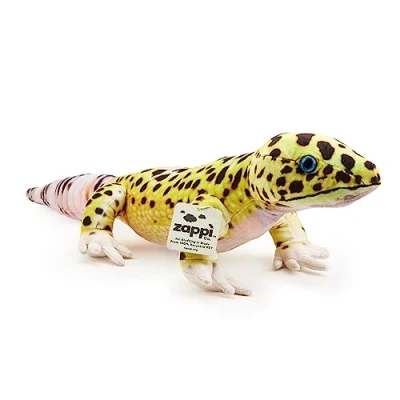 Afbeelding van Zappi Co Knuffelig zacht pluche dier voor kinderen, perfecte zachte speelmetgezel kinderen in bedrukte stijl (lengte 65 cm) (gekko luipaard)