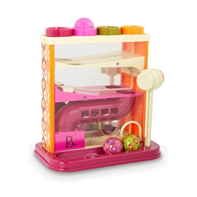 Afbeelding van B. Toys Hamerbank Whacky Ball speelgoed inclusief hamer en 4 ballen voor kinderen vanaf 12 maanden, meerkleurig