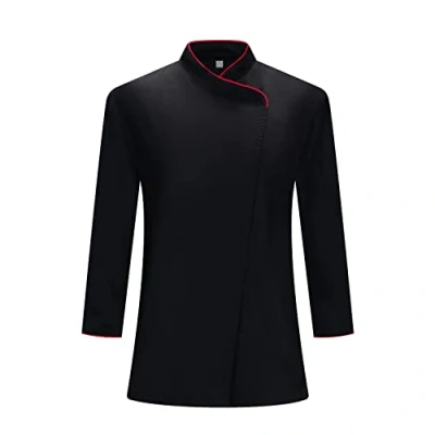 Afbeelding van MISEMIYA Chaqueta Cocinera Mujer Mz 731 Professioneel T shirt voor dames, 1 stuk, zwart.