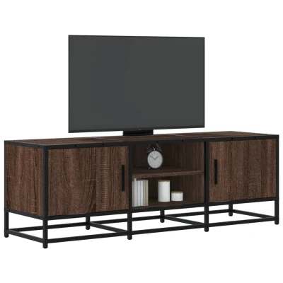 Afbeelding van vidaXL Tv meubel 120x35x41 cm bewerkt hout metaal bruin eikenkleur