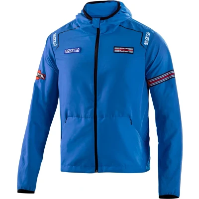 Afbeelding van Sparco Martini Racing Windstopper Waterafstotend en Winddicht Jack voor Heren met design XXXL Lichtblauw