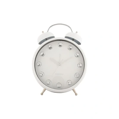 Afbeelding van Karlsson Wekker Glam Diamonds XL Wit 23.5x8.2x30.5cm Scandinavisch Sinterklaas cadeau cadeautjes vrouw man voor haar hem Sint Kado