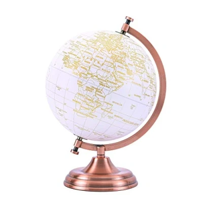 Afbeelding van Exerz 20 cm gouden metalen wereldbol Duitse kaart educatieve geografische boog en basis coating