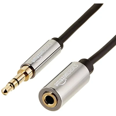 Afbeelding van Amazon Basics Stereo Audio Verlengkabel (3,5 mm mannelijk naar vrouwelijk) 1,8 m
