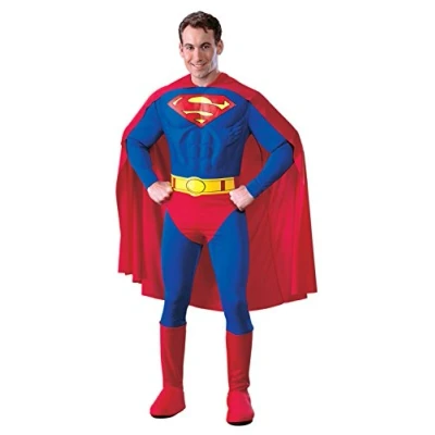 Afbeelding van Superman Deluxe Muscle Carnavalskleding Maat L Rood