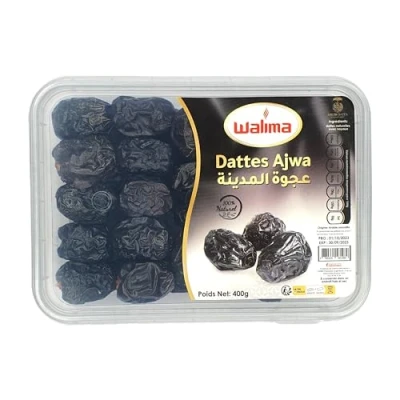 Afbeelding van AJWA dadels, 400 g, Walima, premium en 100% natuurlijk, zonder conserveringsmiddelen additieven