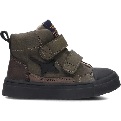 Afbeelding van Shoesme Sh25w041 Sneakers Jongens Leren Sneaker Groen Maat 23