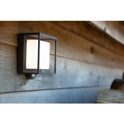 Afbeelding van Lutec Curtis 6934601118 Wandlamp op zonne energie met bewegingsmelder 3 W Warmwit Antraciet
