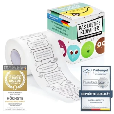 Afbeelding van Witze Klopapier Fun toiletpapier met de beste slechte grappen aller tijden om te lachen op plaatsen Duitse editie