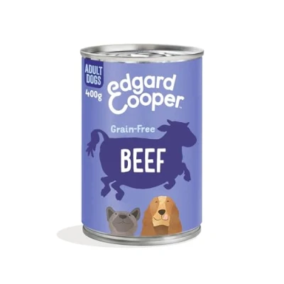 Afbeelding van 6x Edgard &amp; Cooper Blik Vers Vlees Hondenvoer Rund 400 gr