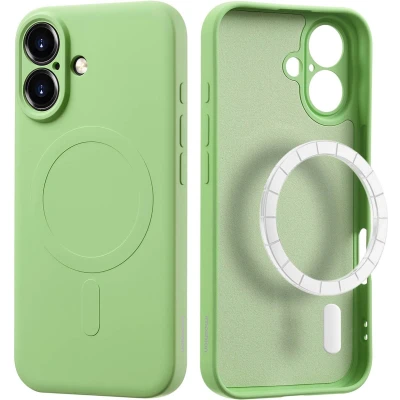 Afbeelding van imoshion Hoesje Geschikt voor iPhone 16 Siliconen Color Backcover MagSafe Groen