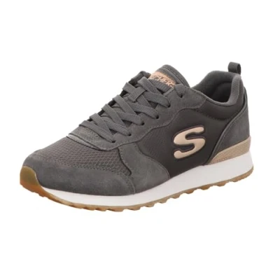 Image de Skechers OG 85 GOLD&#039;N GURL Femme Baskets, Charcoal Suede Nylon Mesh Rose Gold Trim, 41 EU