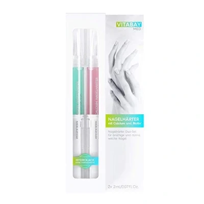 Afbeelding van Vitabay Nagelverharder Duo Set 2 x 2ml Nagelverzorgingsstick met calcium en biotine Extra sterk Tegen gebarsten broze nagels Voor dunne, zachte