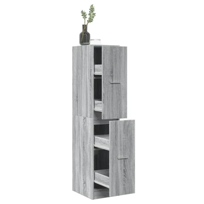 Afbeelding van Apothekerskast 30x41x144,5 cm bewerkt hout grijs sonoma eiken