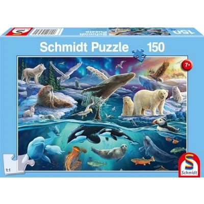 Afbeelding van Schmidt Spiele kinderpuzzel Standaard Dieren in het Noordpoolgebied, kinderpuzzel, 150 stukjes, 56484