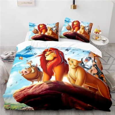 Afbeelding van CHENGHUO 2 delige kinderbeddengoedset met dekbedovertrek 135 x 200 cm en kussensloop 80 Katoen renforcé C,