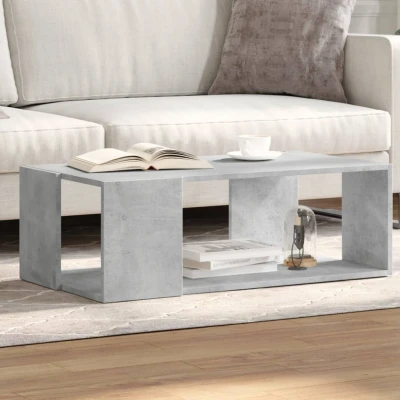 Afbeelding van Salontafel 89,5x48x30 cm bewerkt hout betongrijs