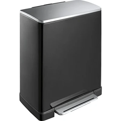 Image de EKO Poubelle à pédale E Cube 50 L Noir mat