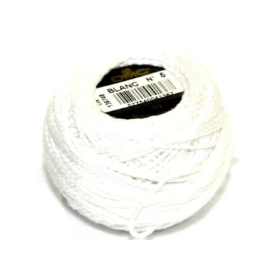 Afbeelding van DMC Parelkatoengaren maat 5 wit per bol van 10 g