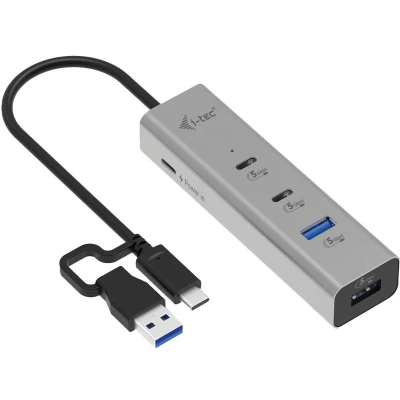 Afbeelding van i tec Metal CAHUBMETAL2A2CPD interface hub USB 3.2 Gen 1 (3.1 1) Type A + C 5000 Mbit/s Zilver