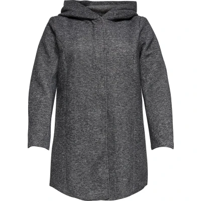 Afbeelding van ONLY Carmakoma Carsedona Light COAT Halflange jas, Dames, Maat: S 42/44, Dark grey melange