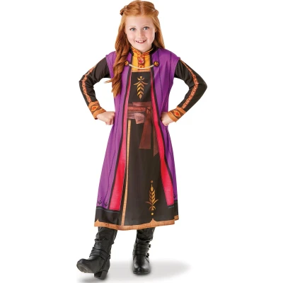 Afbeelding van Rubie&#039;s Verkleedjurk Anna Frozen 2 Meisjes Bruin/paars Mt 116
