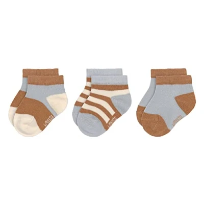 Afbeelding van Lässig Badstof Sokken GOTS light blue/caramel (3 pack) Maat: 15 18 (4 12 maanden)