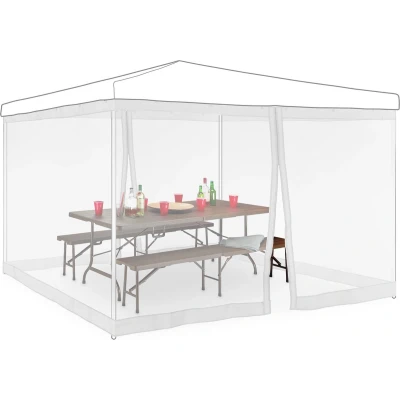 Afbeelding van Relaxdays Muggennet partytent voor 3x3 m zijwanden insectengaas uitbreidbaar wit