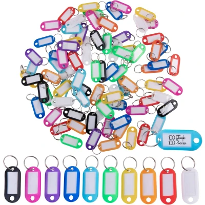 Afbeelding van WINTEX Sleutelhanger met Labels 20 stuks Heavy Duty Sleutelringen Gekleurde ring en etiket Groen