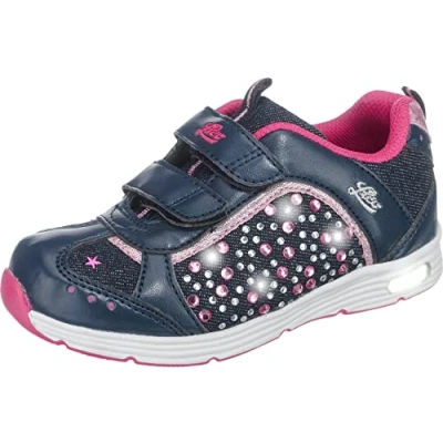 Afbeelding van Lico Shine V Blinky damessneaker, laag, marineblauw, roze, roze