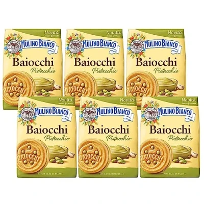 Afbeelding van MULINO BIANCO Baiocchi koekjes met pistachevulling 240 g (pistache, x6)